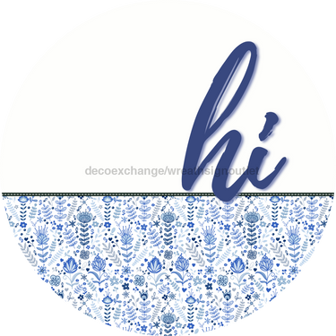 Blue Chinoiserie Door Hanger Dco-01577-Dh 18’ Round Wood